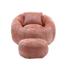 COOLMORE Modern Extra Large Round Bean Bag Chair with Footrest for Living Room, Chenille Fabric Lazy Sofa with Pillow for Adults, Teenagers,Child, Suitable for Bedroom, Dormitory, Study Room