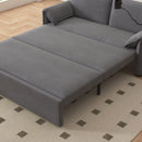 63-inch large folding sofa bed velvet multifunctional double sofa bed, three modes switch, suitable for sitting, lying and sleeping, suitable for living room, bedroom, apartment, office,gray