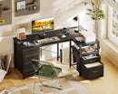 L Shaped Computer Desk 55 Inch With 6 Drawers Home Office