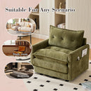 UNITED WE WIN Swivel Barrel Chair - Mid Century Modern Chair, Thick Padded Arm Chair with Solid Metal Base, Comfortable Single Sofa Chair, Swivel Accent Chair for Living Room Bedroom