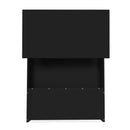 U-Can Lift-Top Coffee Table with 2 Drawers, Modern Square Coffee Table with Glass Top and High-Gloss Finish, Hidden Space and LED Lights for Living Room