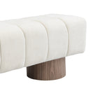 Upholstered Dining Bench, No-Assembly Entryway Bench Ottoman, Beige Chenille Fabric, 50' Length