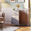 Light Grey Dresser With 3 Drawers For Bedroom Nightstand