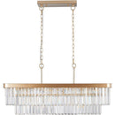 Chandeliers,Rectangular Crystal Chandelier Adjustable,E12 Modern Industrial Crystal Lights,Farmhouse Iron Ceiling Hanging Light for Kitchen Living Room Bedroom/Gold(Bulb Not Included)