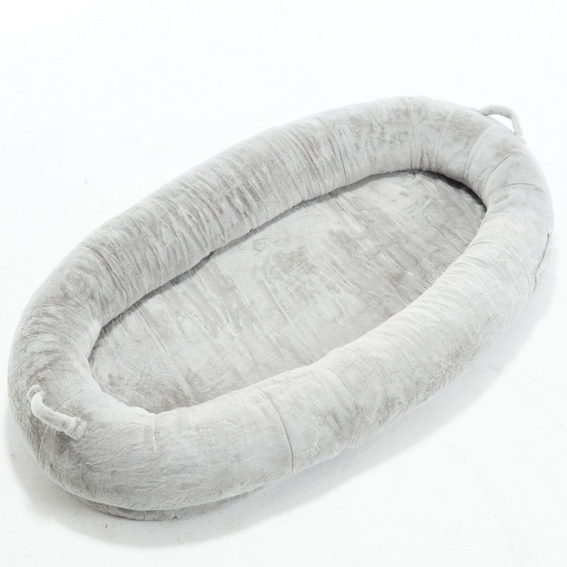 Human Dog Bed for Adult, Giant Extra Large Memory Foam Human Size Pet Bed for People, Fluffy Plush Dog Bed for Human with Storage Pocket  Cover Portable Handle Non-Slip Bottom