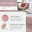 Pink Velvet Swivel Home Office Chair 360 Degree With Gold Base