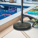 18" Patio Umbrella Base, 40 lbs. Concrete Heavy Duty Umbrella Stand with Metal Umbrella Holder for 1.5" or 2" Umbrella Poles, Round Market Umbrella Stand for Outdoor, Lawn, Poolside, Bronze
