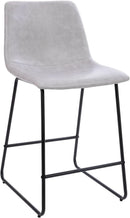 Reagan 24 Inch LeatherSoft Counter Height Bar Stools Set Of 2 Light Gray