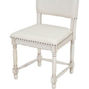 Vintage Traditional 2-Piece Upholstered Dining Chairs with Padded Backs, Cream