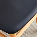 Cozy Natural Wood Color Rubberwood Dining Chair Set - 8 Pieces, Solid Wood and Rattan-Style Design, Small Curved Back, PU Cushion, And Beautiful Shape Match Perfectly With Any Room And Everyday Use.