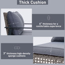 Ainfox Outdoor Patio Furniture Rocking Loveseat, Wicker Rattan Sofa