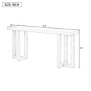 U_STYLE Geometric Design Console Table with Solid Pine Legs,Suitable for Entryway, Hallway, Living Room, Bedroom