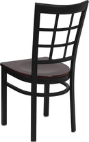 Hercules Series Black Window Back Metal Restaurant Chair