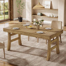 63 Inch Farmhouse Rectangular Wood Dining Table Kitchen