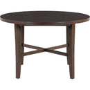TREXM 5-piece Dining Set, Retro Simple Round Table and 4 Chairs with X-shaped Backrest for Kitchen, Dining Room and Living Room (Espresso)