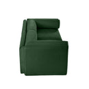 Stylish Green Chenille 2-Seater Sofa with Storage Seat and Cylindrical Backrest, Modern Fabric Loveseat