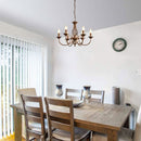 Bronze Rustic Farmhouse Chandelier Six Light Pendant