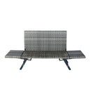 1 PCS Patio Wicker Side Foldable Bench Patio Backyard Conversation Bench Grey Wicker + Dark Grey Cushion