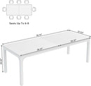 White 78-Inch Dining Table For 6-8, Rectangular Dining Room