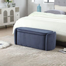 Storage Ottoman,Bedroom End Bench,Upholstered Fabric Storage Ottoman with Safety Hinge, Entryway Padded Footstool, Ottoman Bench for Living Room & Bedroom (Navy)