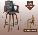 Set Of 3 26 Inch Bar Stools Black PU Leather Upholstery