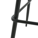 Modern Outdoor Gable Barstool Set of 2 with Weather-Resistant Design in Black Iron and Plastic