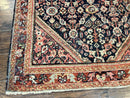 Antique Persian Mahal Rug 4x7, Wool Hand Knotted Tribal Geometric Carpet