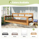 TOPMAX Patio Wooden Twin Size Porch Swing Daybed Frame, Garden Swing Bench Chair with 4 Hanging Ropes for Backyard,Outdoor,Natural