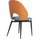 Dining Chairs Set of 2, Modern Design Home Chairs, PU Leather Metal Dining Chairs for Kitchen Dining Room-Orange and Grey
