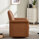 Swivel Accent Chair Modern Barrel Armchair with Wood Base for Bedroom Reading Waiting Living Room