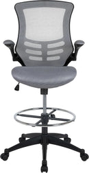 Kelista Mid Back Swivel Office Chair With Height Adjustable Dark Gray Mesh