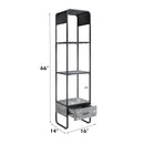 Raziela - TV Stand Side Pier - Concrete Gray & Black
