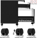 3 Drawer Wood Mobile File Cabinet With Wheels Black Under Desk Office Storage For Home Office Use