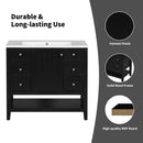 36' Bathroom Vanity with Sink Combo, One Cabinet and Three Drawers, Solid Wood and MDF Board, Black (Old Sku:SY999505AAB)
