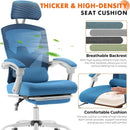 Blue Ergonomic Mesh Office Chair With Lumbar Support