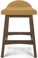 Mustard Brown Upholstered Counter Height Bar Stool Set Of 2