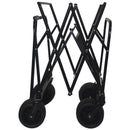 360° Rotating Rear Wheel Heavy-Duty Folding Wagon – Multi-Use Garden Cart with All-Terrain Wheels, Design for Camping, Beach, Picnic & Outdoor, Beige