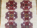 Vintage Persian Gabbeh Rug, Dark Red & Cream, Hand-Knotted, 5' x 6' 4"