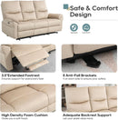 Beige Power Reclining Sofa For Living Room Comfort