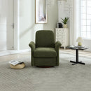 Swivel Accent Chair Modern Barrel Armchair with Wood Base for Bedroom Reading Waiting Living Room