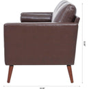 Small Sofa Couch 76.97 in . Brown 3 Seat Comfy Couches for Living Room, Mid Century Modern Couch with iron wood structure, Soft Cushion Sofa for Home/Office/Apartment