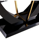 Black Marble Pattern Tempered Glass Dining Set - 71'x35.4' with 8 White PU Chairs With a Widened Backrest Design.