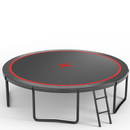 YC 12FT trampoline Pumpkin- ladder-Black Red