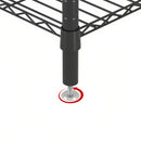 Heavy Duty Garment Rack With 8 Adjustable Wire Shelves and 5 Clothes Rails, Freestanding Closet Organizer, Black Metal