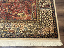 Persian Wool Rug 4x6, Tree of Life Animal Pictorials, Vintage, Power Loomed Ardakan Rug