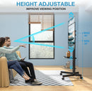 Rolling TV Stand 32-75 Inch With Height Adjustable Shelf