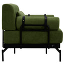 Modern Loveseat Sofa 2-Seater with USB Ports, Cylindrical Armrests, Green Chenille, 59 Inch