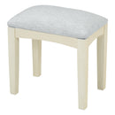 Multi-Functional 2-in-1 Vanity Desk with Flip-Top Mirror, White Oak, MDF Material, 46.5-Inch