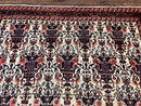 Persian Afshar Rug 6x8, Wool Hand Knotted Semi Antique Vintage Carpet, Floral Allover, Repeated Birds Flowers Vases Motifs