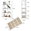 No Assembly Foldable Bookshelf 4 Tier White Bookcase